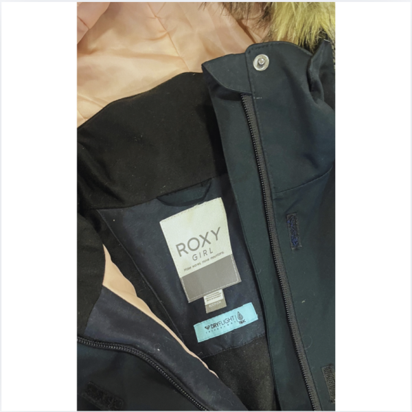 Roxy yakası Kürklü Kayak Montu 8 yaş