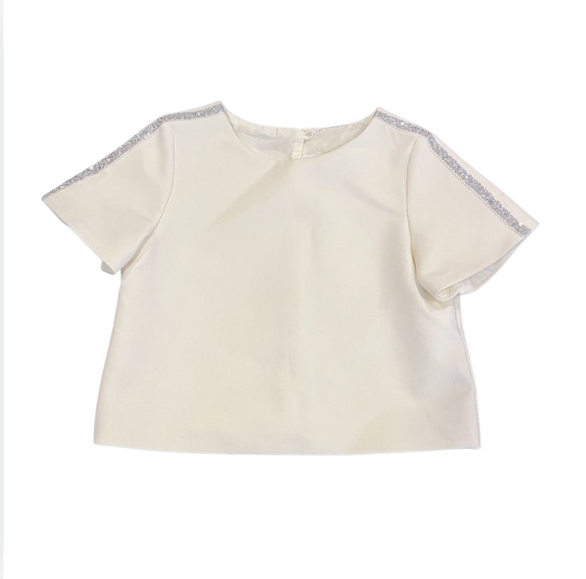 Zara kolları payetli beyaz üst 11 12 yaş