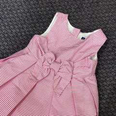 Jannie and Jack Pembe Beyaz Çizgili Fiyonklu Elbise 2 yaş