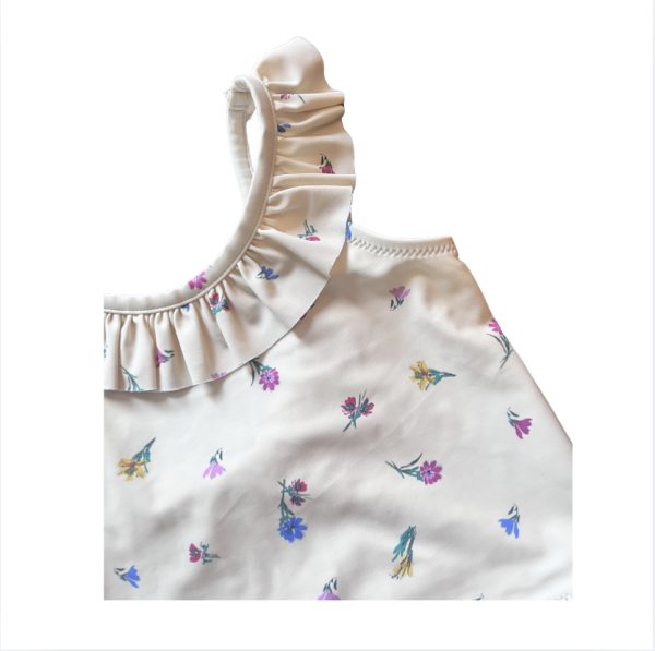 Gap Sarı Üstü Çiçekli Bikini / mayo 4 yaş hiç kullanılmamış