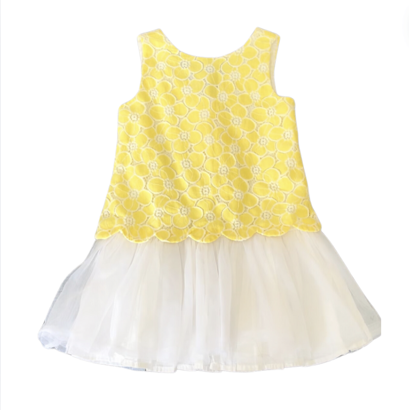 Jannie and Jack Sarı Çiçekli tül etekli Elbise 5 yaş