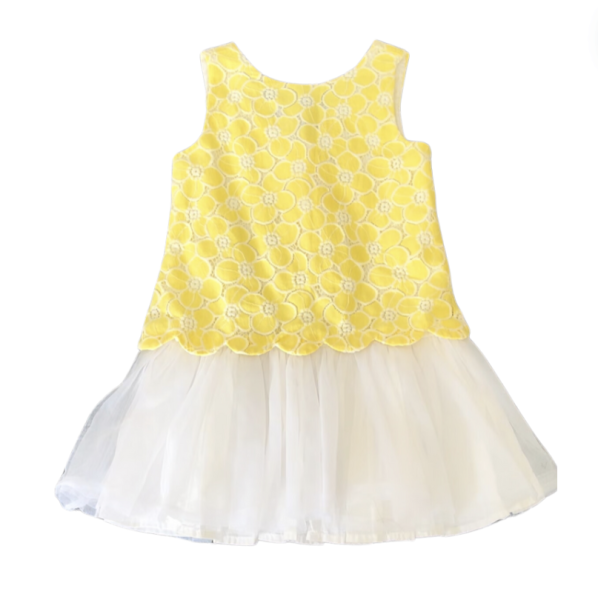 Jannie and Jack Sarı Çiçekli tül etekli Elbise 5 yaş