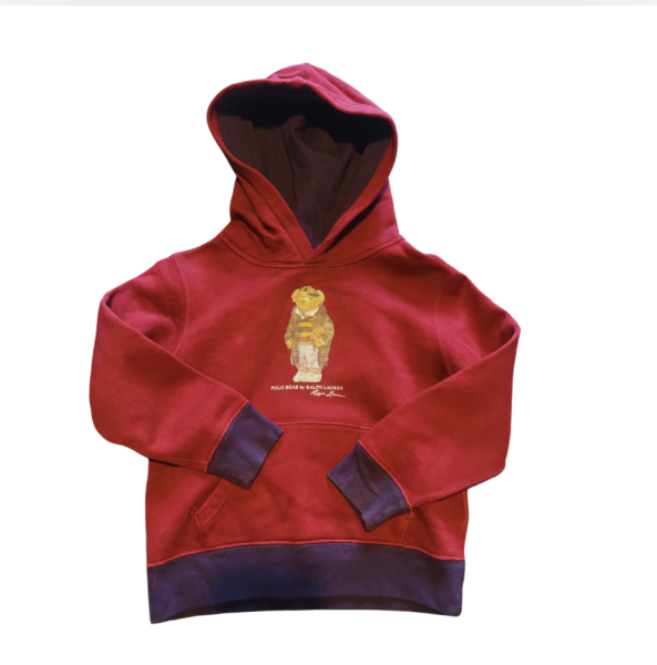 Ralph Lauren Bordo Kapüşonlu Sweatshirt 5 yaş