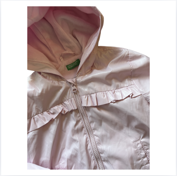 Benetton içi kadife Pembe yağmurluk 3 4 yaş