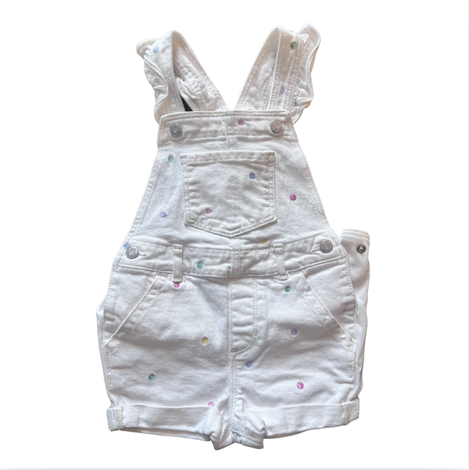 Gap beyaz denim salopet 5 yaş