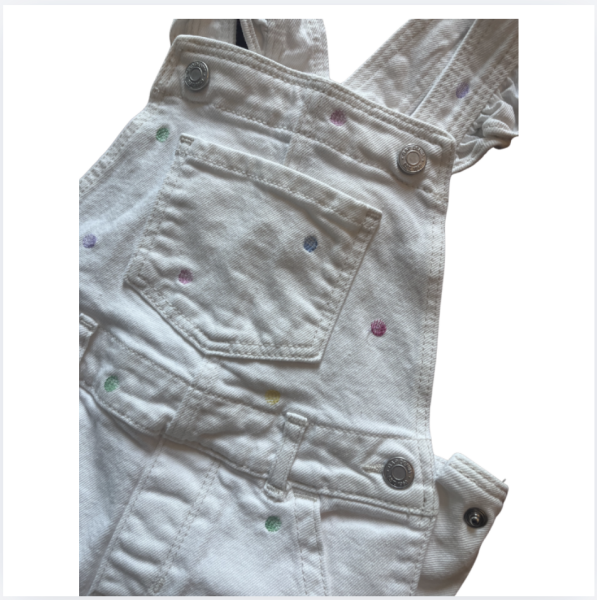 Gap beyaz denim salopet 5 yaş