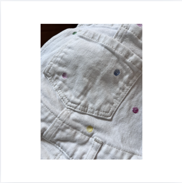 Gap beyaz denim salopet 5 yaş