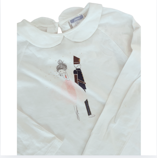Jacadi beyaz uzun kollu t shirt 8 yaş