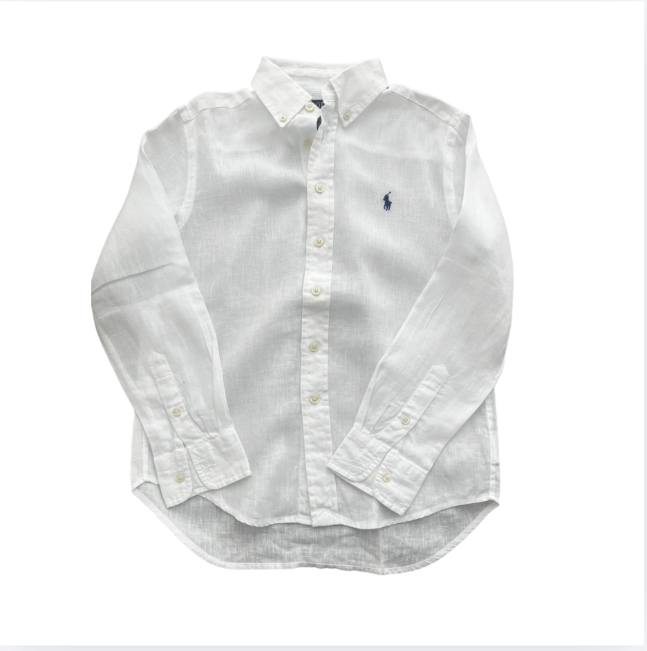Ralph Lauren Beyaz keten gömlek 8 yaş