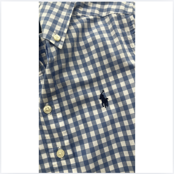Ralph Lauren Mavi Beyaz Pötikare Gömlek 8 yaş