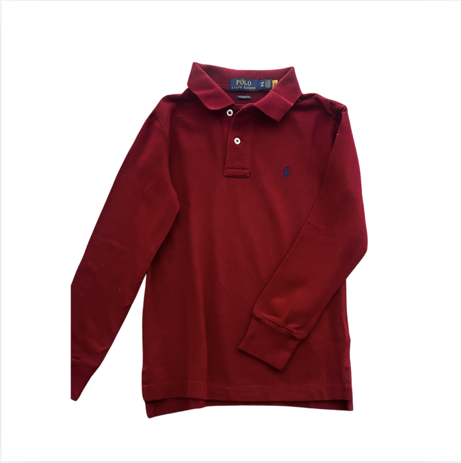 Ralph Lauren Uzun Kollu Bordo Tshirt 8 yaş