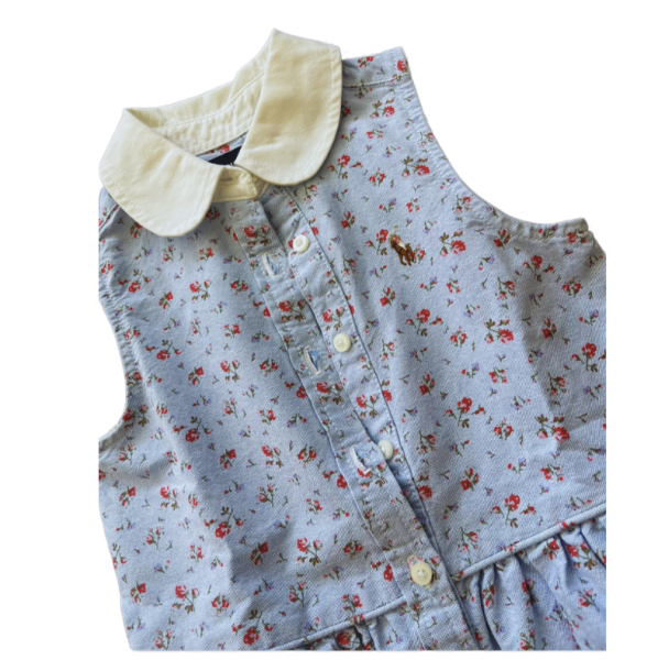 Ralph Lauren  Çiçekli Mavi Elbise 2 yaş