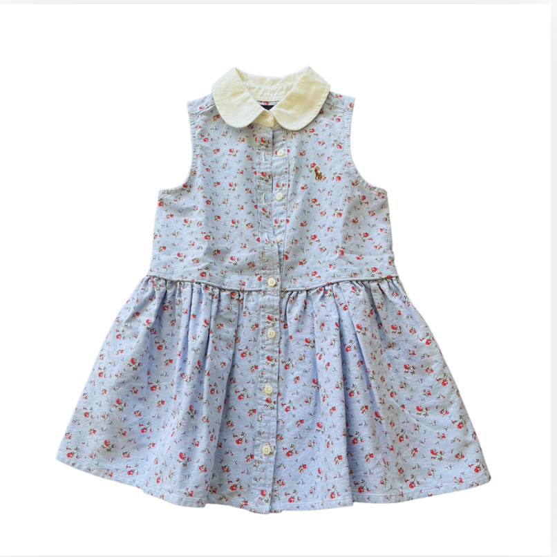 Ralph Lauren  Çiçekli Mavi Elbise 2 yaş