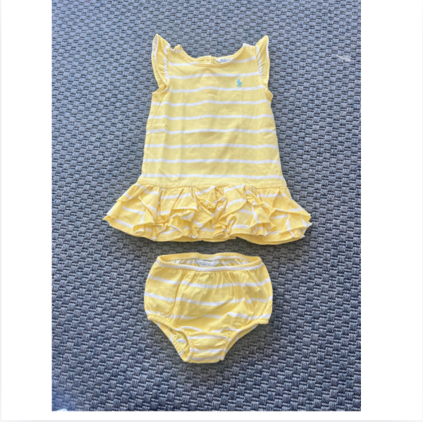 Ralph Lauren Sarı Beyaz Elbise 12 ay
