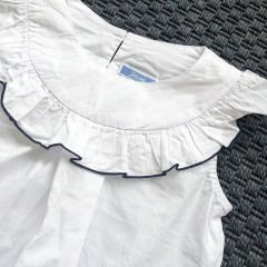 Jacadi Yakası Fırfırlı Beyaz Bluz 3 yaş