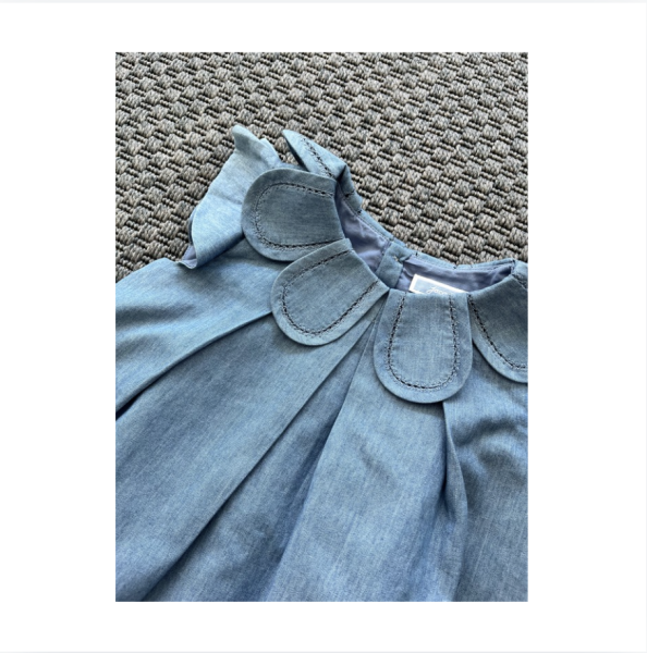 Jacadi yumuşak denim rengi Elbise 18 ay