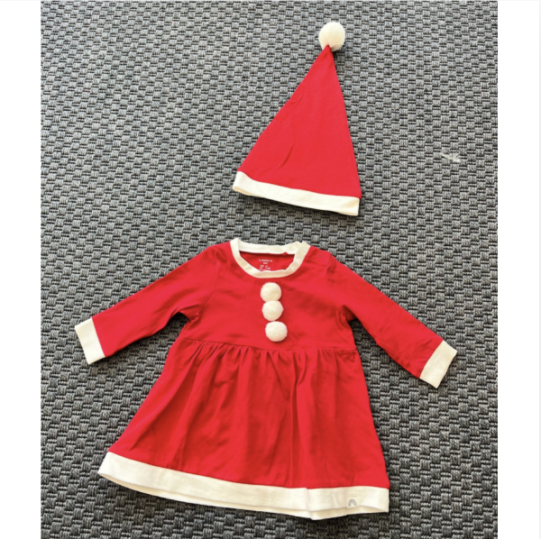 Lindex Kırmızı Yılbaşı Elbisesi 2 4 ay