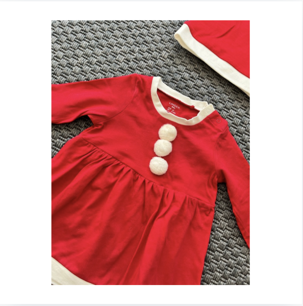 Lindex Kırmızı Yılbaşı Elbisesi 2 4 ay