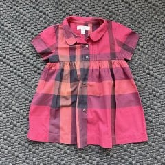 Burberry Bordo Desenli Elbise 2 yaş