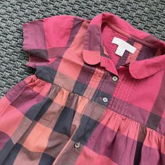 Burberry Bordo Desenli Elbise 2 yaş