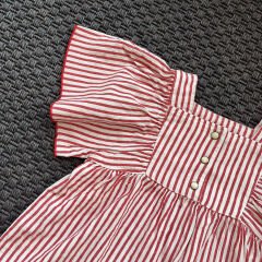 Zara Kırmızı beyaz Çizgili Elbise 12-18 ay