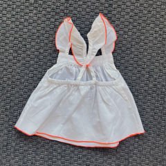 Jacadi Beyaz Turuncu Fosforlu Şeritli Bluz 18 ay