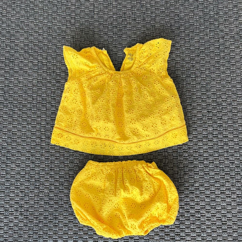 Ralph Lauren Sarı Dantelli Şort Tshirt Takım 3 ay