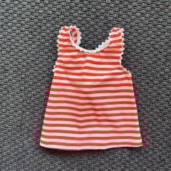 Jacadi Turuncu Beyaz Çizgili Mayo Kumaşı likralı Tshirt 3 yaş