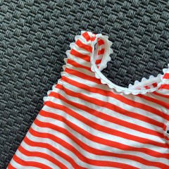 Jacadi Turuncu Beyaz Çizgili Mayo Kumaşı likralı Tshirt 3 yaş