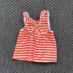 Jacadi Turuncu Beyaz Çizgili Mayo Kumaşı likralı Tshirt 3 yaş