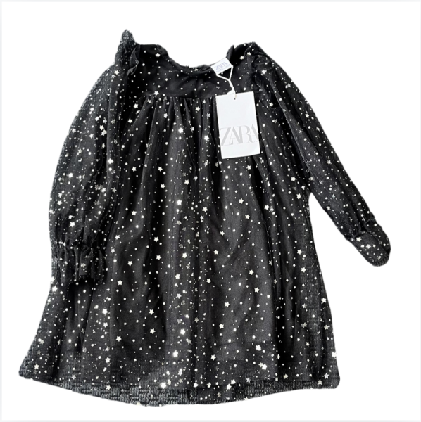 Zara Yıldızlı Tül Elbise etiketli 3 4 yaş yılbaşı