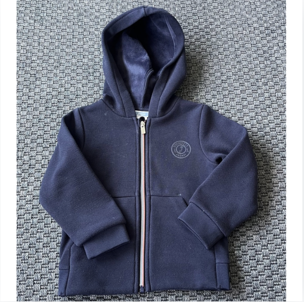 Jacadi Fermuarlı lacivert içi kadife sweatshirt 4 yaş