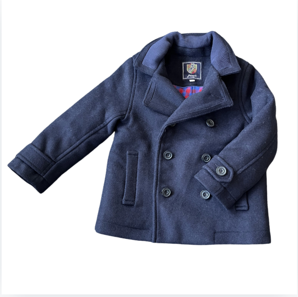 Jacadi lacivert palto 4 yaş kırmızı yılbaşı