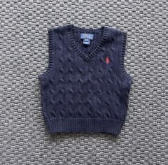 Ralph Lauren Lacivert Örgülü Süveter 2 yaş