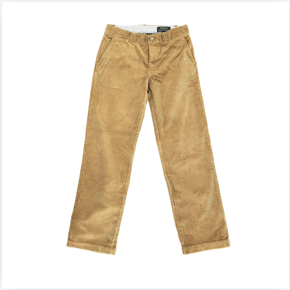 Ralph Lauren karamel rengi fitilli kadife Pantolon 10 yaş