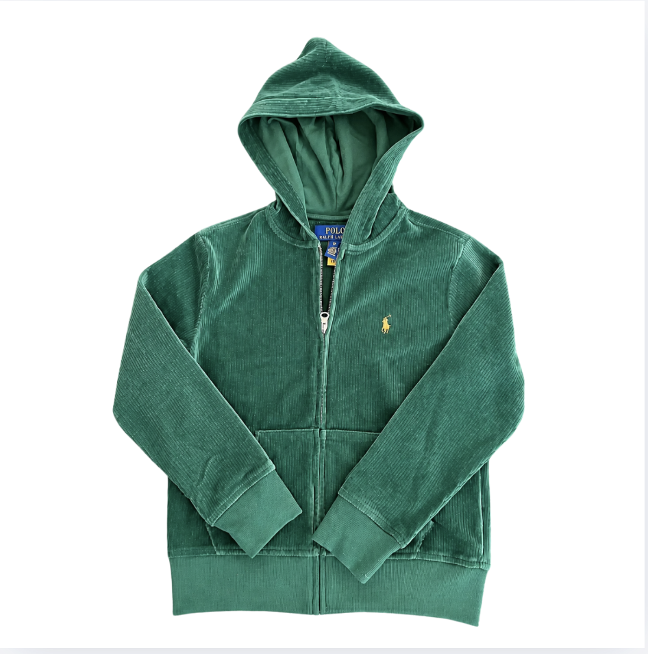 Ralph Lauren yeşil fitilli kadife hırka 8 yaş