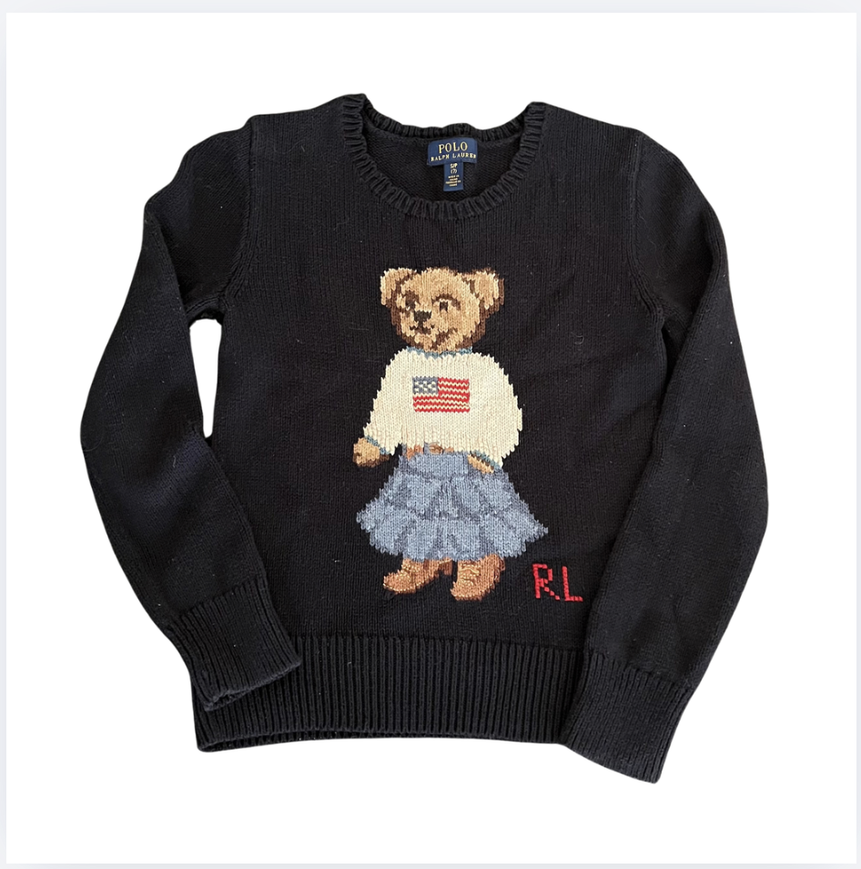 Ralph Lauren Lacivert ayılı kazak 7 yaş