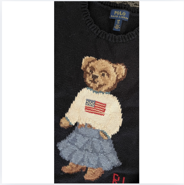 Ralph Lauren Lacivert ayılı kazak 7 yaş