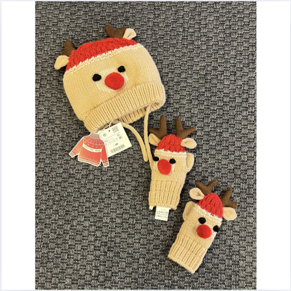 Zara Şapka Eldiven takımı 3 5 yaş etiketli yılbaşı