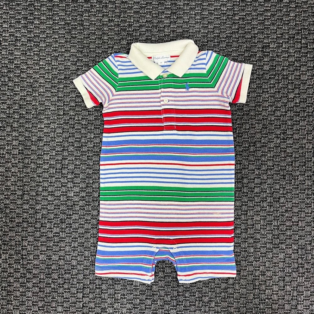 Ralph Lauren Renkli Çizgili Tulum 9 ay