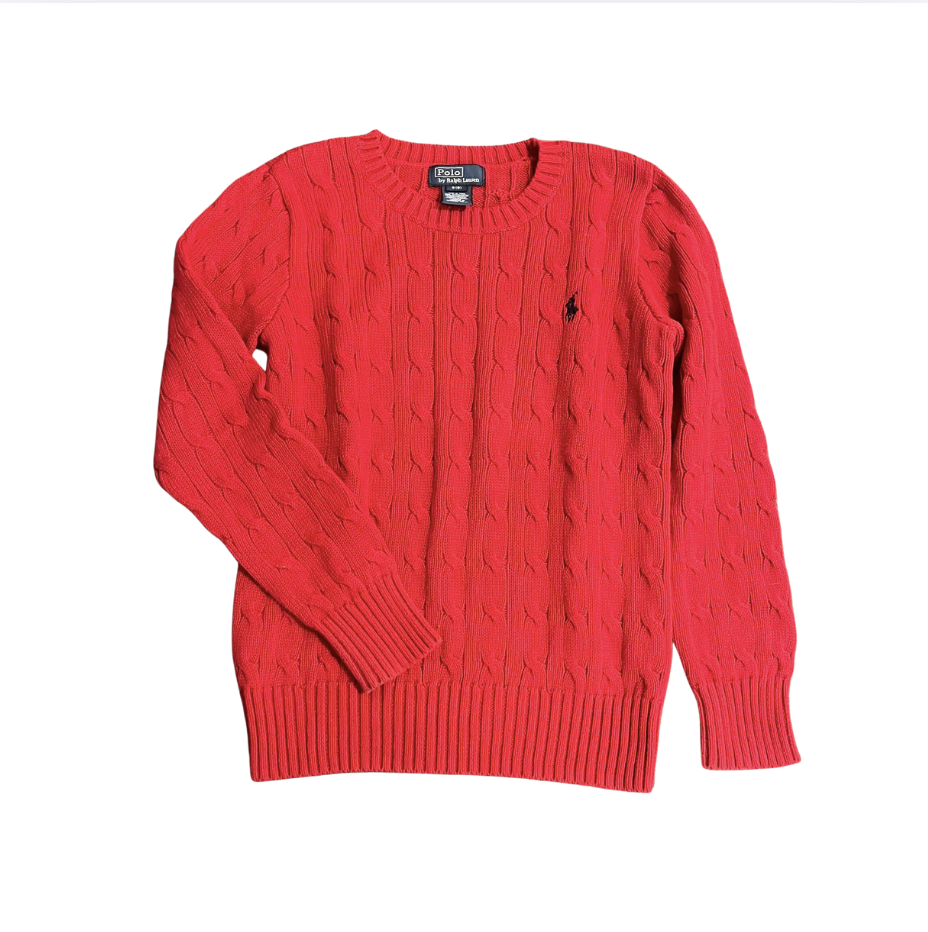Ralph Lauren Kırmızı Örgü kazak 8 yaş