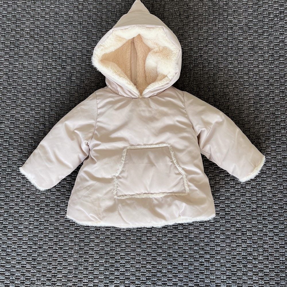 Zara Baby Krem Rengi Cepli Mont 6-9 ay Yılbaşı