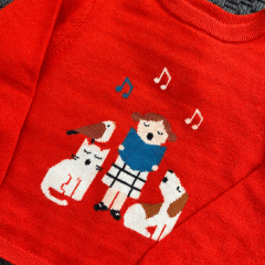 Jacadi Kırmızı Kazak 24 ay 88 cm yılbaşı