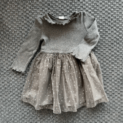 Gap Gri Yıldızlı Elbise 18-24 ay yılbaşı