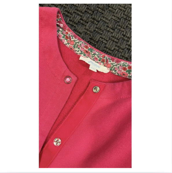 Jacadi Yakası Çiçekli Pembe Hırka 6 yaş / İçindeki Tshirt ü ayrıca alıp takım yapabilirsiniz