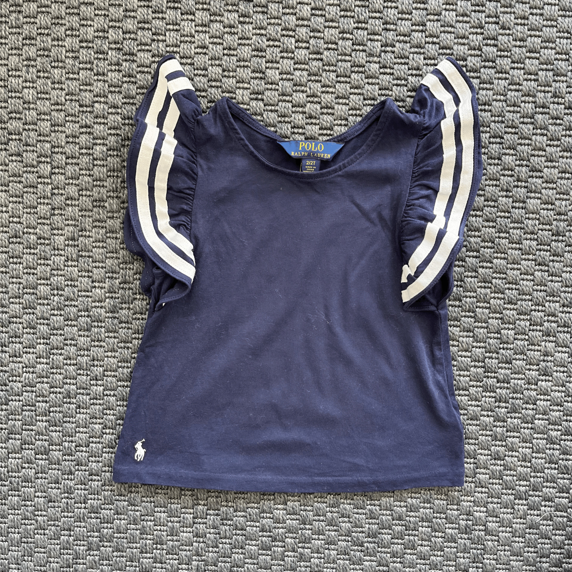 Ralph Lauren Kolları Volanlı Lacivert Tshirt 2 yaş