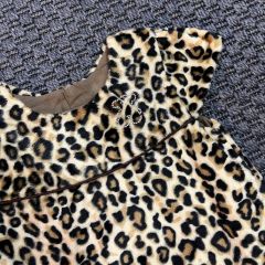 Tous Leopar Desenli Kadife Elbise 12 ay