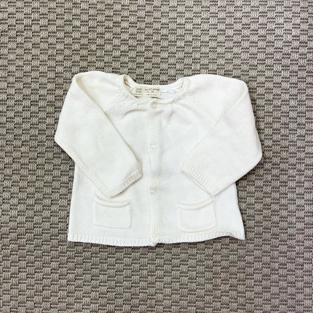 Zara Krem Rengi Cepli Hırka 6-9 ay kazak