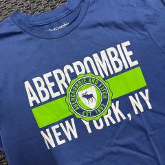 Abercrombie Yazılı Mavi Beyaz Yeşil Tshirt 15- 16 yaş