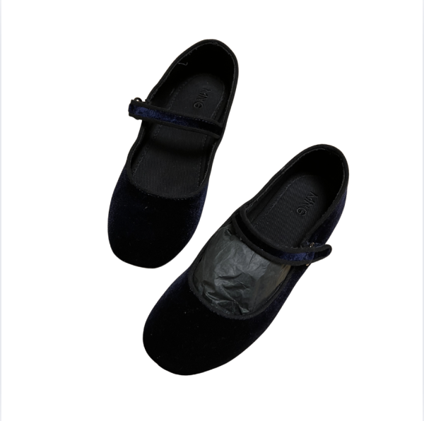 Mango Lacivert Kadife Babetler 31 numara yılbaşı